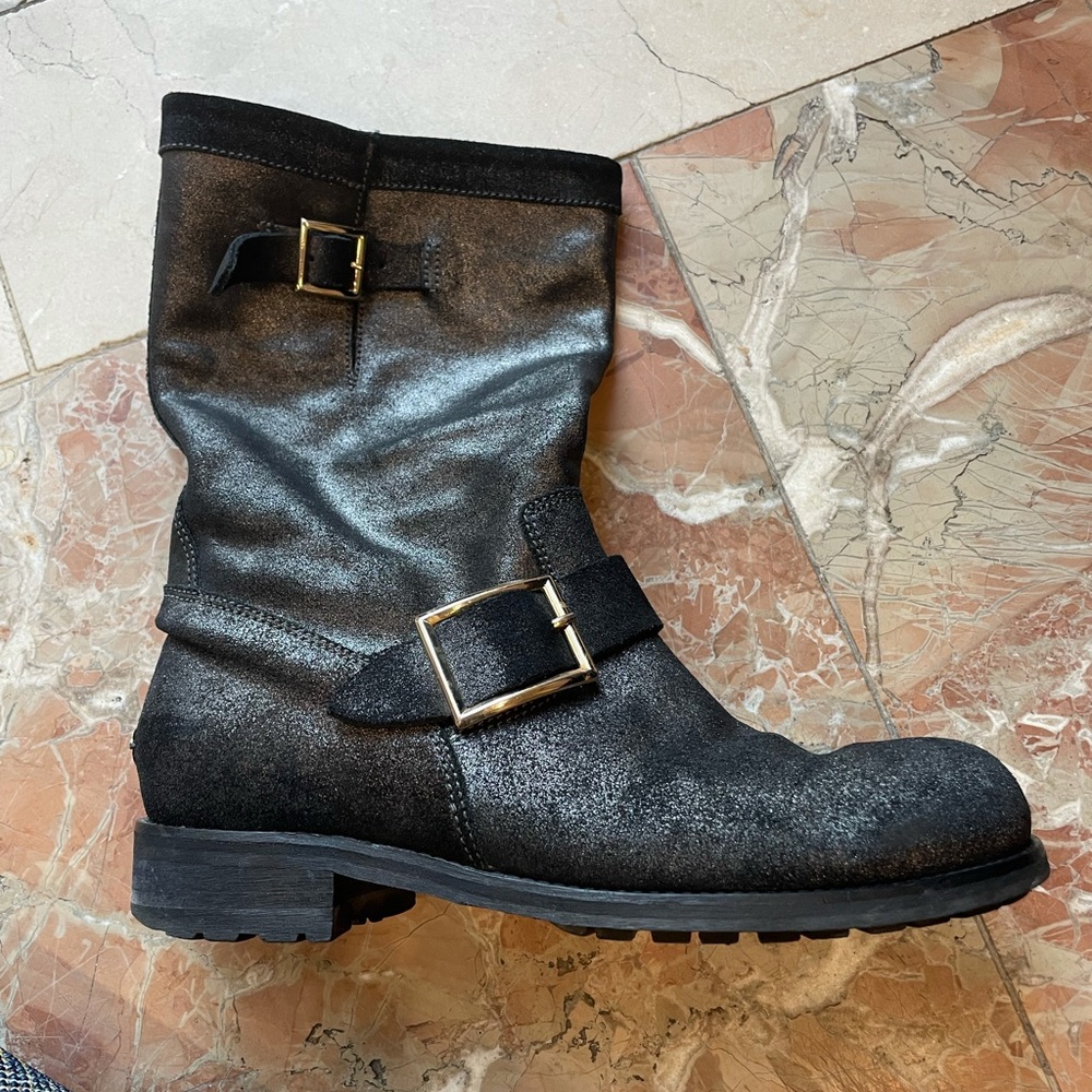 Jimmy Choo Moto Biker boots. Size 37.5